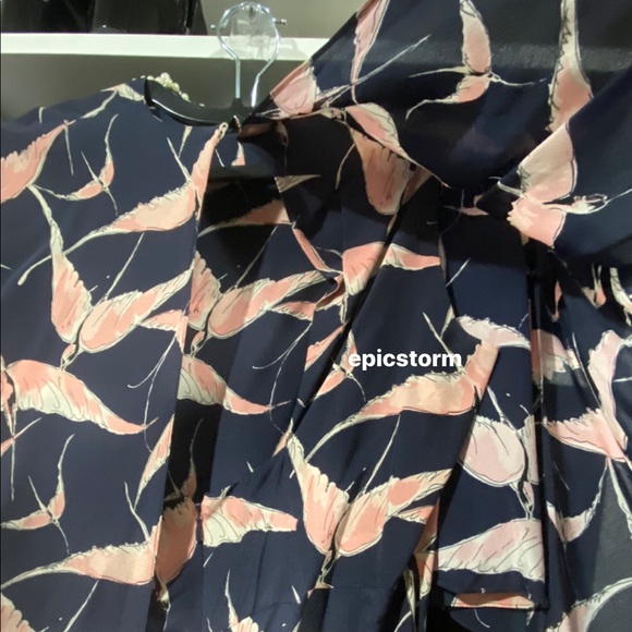 Valentino Silk Bird Print Cape Dress - Picture 6 of 6